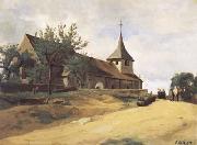 L'eglise de Lormes (mk11) Jean Baptiste Camille  Corot